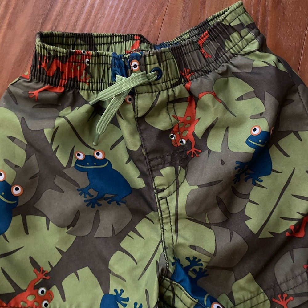 Gymboree swim shorts green frogs